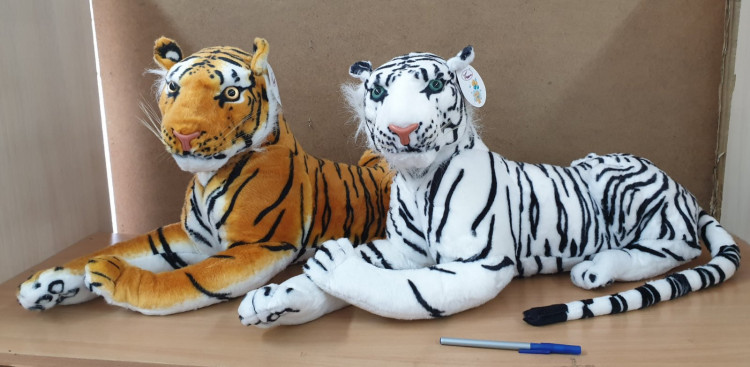Детский плед внутри мягкой игрушки Тигр белый в Киеве