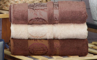 Набор коричневых бамбуковых полотенец 50х90 (3 шт), Aynali Agac Bamboo