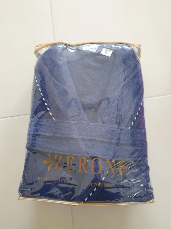 Велюровый мужской длинный халат синий без капюшона в Киеве