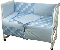 Набор для детской кроватки Клеточка голубой Руно 