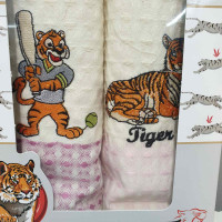 Новогодние полотенца 50х70 (2 шт) Тигрята-3 к 2022 году, вафельные