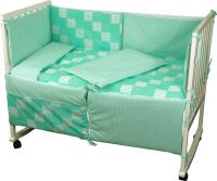 Набор для детской кроватки Клеточка зеленый Руно