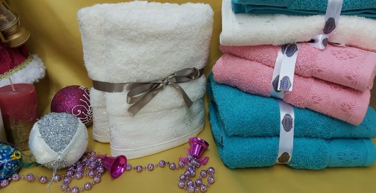 Махровые полотенца в наборе 2 шт бирюза + крем купить