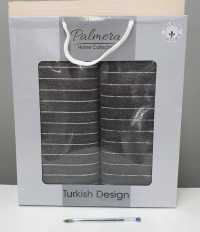 Набор махровых полотенец (2 шт) Palmera черное полоска