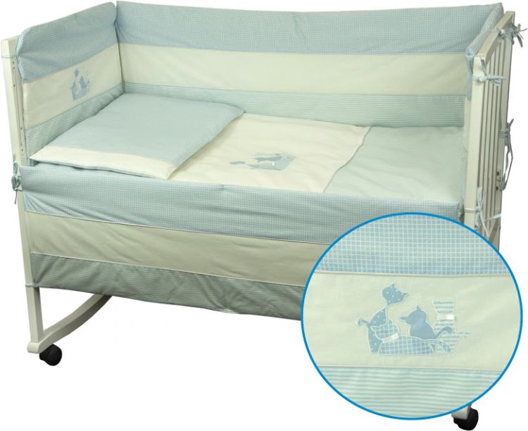 Набор для детской кроватки Котята голубой Руно