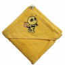 Полотенце с капюшоном для купания пчелка желтое