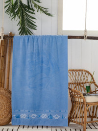 Голубое пляжное полотенце Yelkenli mavi морской узел