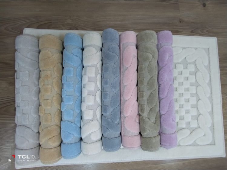 Набор ковриков в ванную Cottoni серый полоска купить