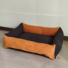 Лежак для собак (котов) Rizo 58/45 черно-оранжевый со съемным чехлом