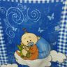 Детский плед-одеяло GOLDEN голубое с рисунком 