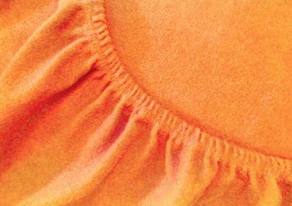 Простынь махровая на резинке Arya оранжевая в упаковке