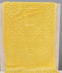 Жаккардовое махровое полотенце для кухни ярко желтое