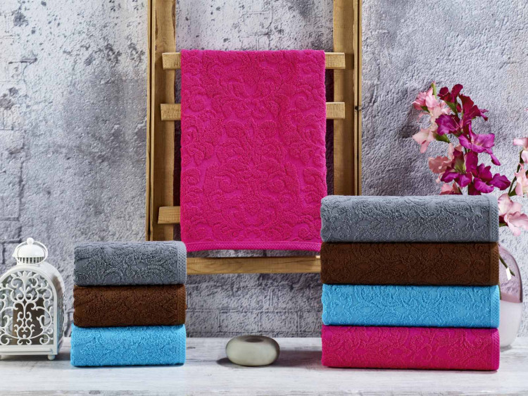 Набор полотенец в сауну 450г\м (4шт.)  Damask Desen-1 на подарок