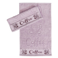 Лиловое кухонное полотенце махра Parisa Сoffee 420г/м2, Lila
