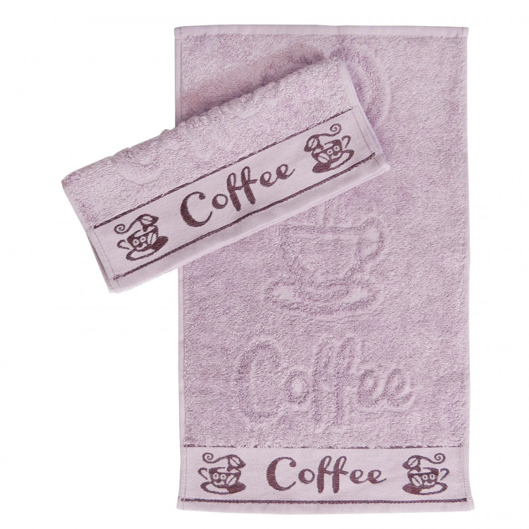 Лиловое кухонное полотенце махра Parisa Сoffee 420г/м2, Lila