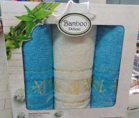 Набор полотенец Bamboo Deluxe turquoise + cream