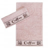 Розовое кухонное полотенце махра Parisa Сoffee 420г/м2, Pudra