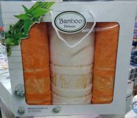 Набор полотенец Bamboo Deluxe orange + cream