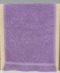 Жаккардовое махровое полотенце для кухни фиолетовое