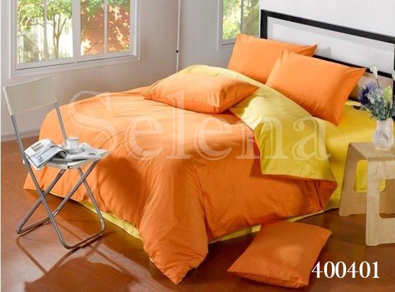 Комплект постельного белья поплин Оранжево-Желтый