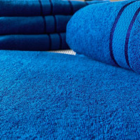 Синее махровое полотенце Ricci sinijj Полоска