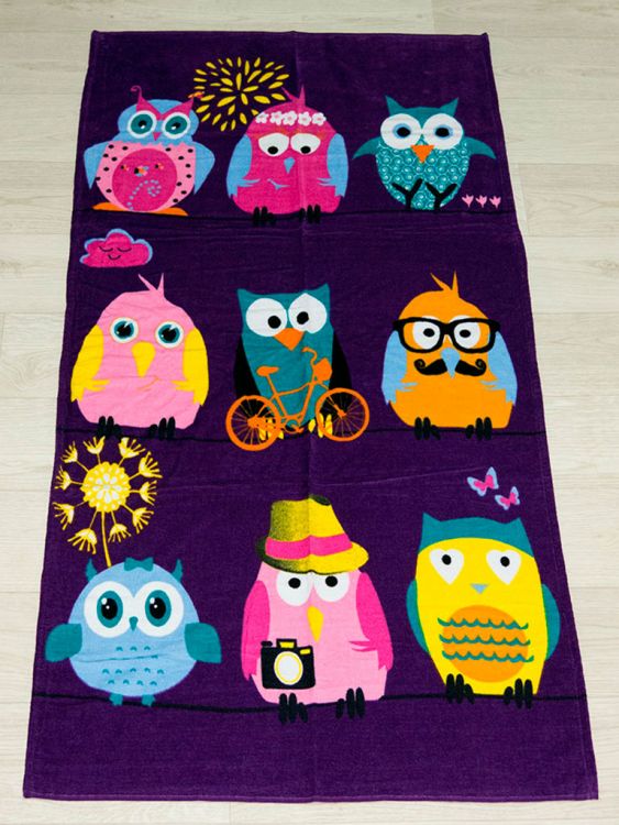 Детское пляжное полотенце Совы Owls