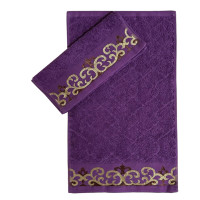 Лиловое кухонное полотенце махра Parisa 420г/м2, Узор Lila