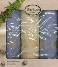 Набор полотенец Bamboo Deluxe blue + cream