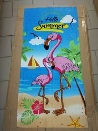 Полотенце пляжное Flamingo голубое 