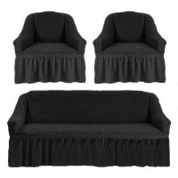 Чехол для мебели (диван + 2 кресла) антрацит (10)