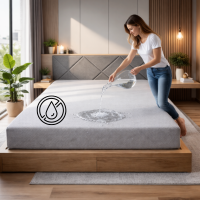 Непромокаемый чехол на матрас Lux Cotton Gray