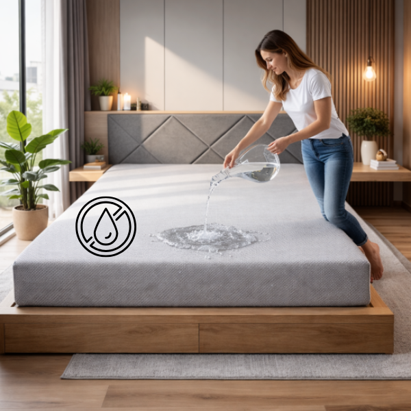 Непромокаемый чехол на матрас Lux Cotton Gray 