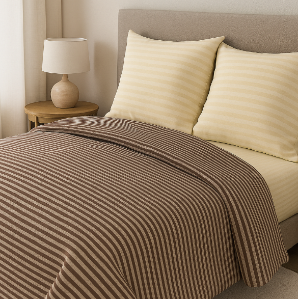 Постельное белье бязь Stripe Коричнево-Ванильный Постельное белье бязь Stripe Коричнево-Ванильный