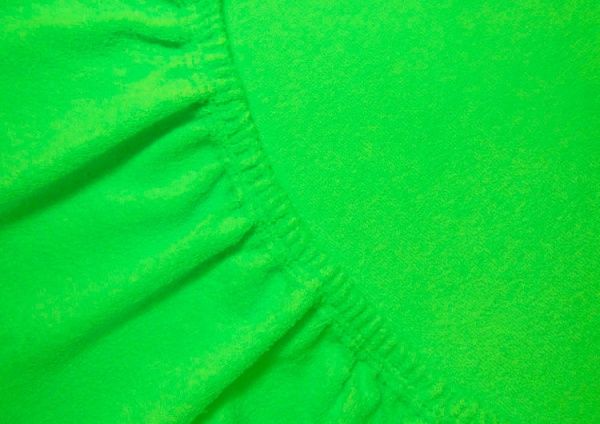 Простынь махровая на резинке Arya зеленая с наволочками