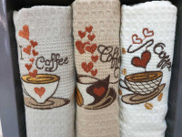 Набор вафельных полотенец Coffee-3, 40х60 (3шт.), хлопок