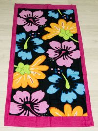Пляжное полотенце Цветы flowers махра/велюр