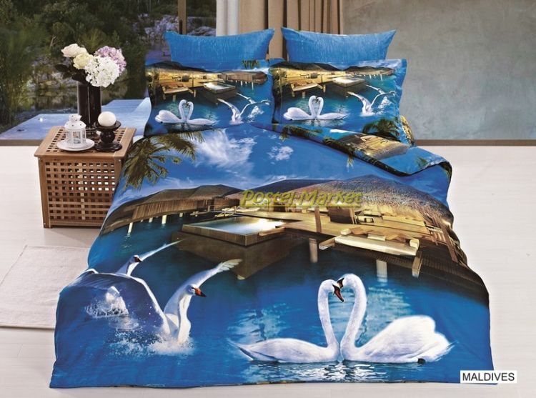 Постельное белье 3D Сатин Maldives Arya Постельное белье 3D Сатин Maldives Arya