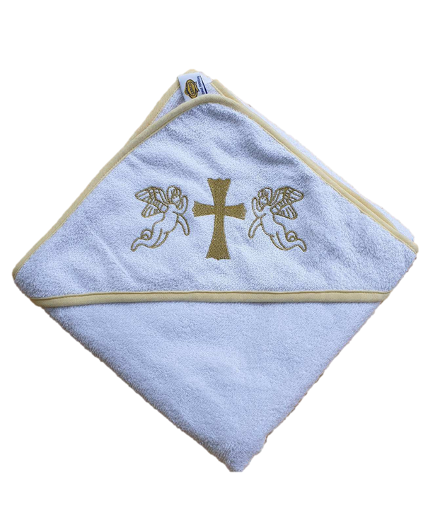 Полотенце для крещения с уголком (крыжма) с золотом