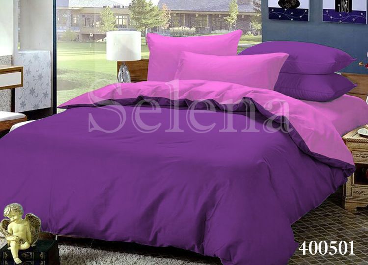 Комплект постельного белья поплин Фиолетово-розовый