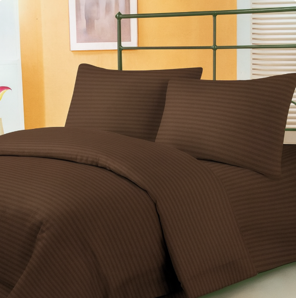 Постельное белье сатин Stripe однотонный шоколад