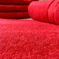 Красное махровое полотенце Ricci krasnyjj Полоска