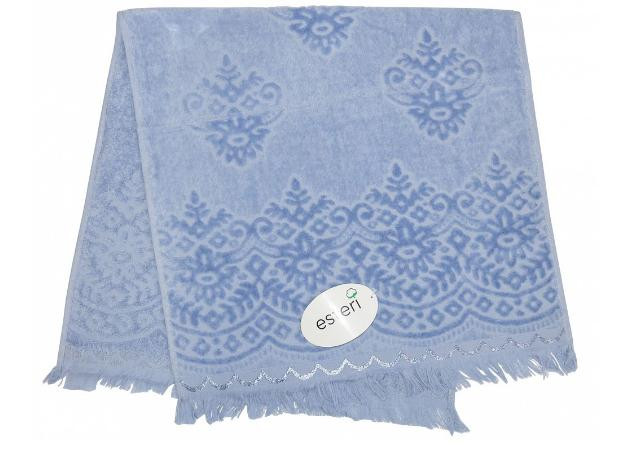 Голубое велюровое полотенце Parisa 510г/м2, хлопок