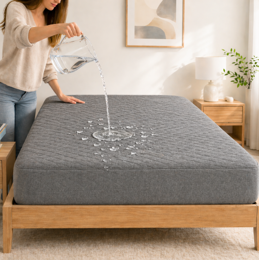 Непромокаемый чехол на матрас стеганый Iron Grey