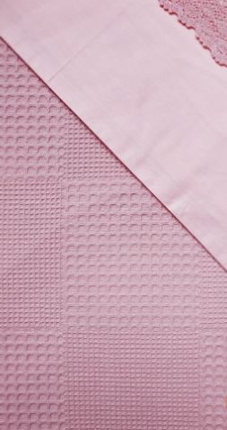 Купить розовый набор белья с покрывалом