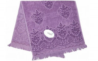 Фиолетовое велюровое полотенце Parisa 510г/м2, хлопок 