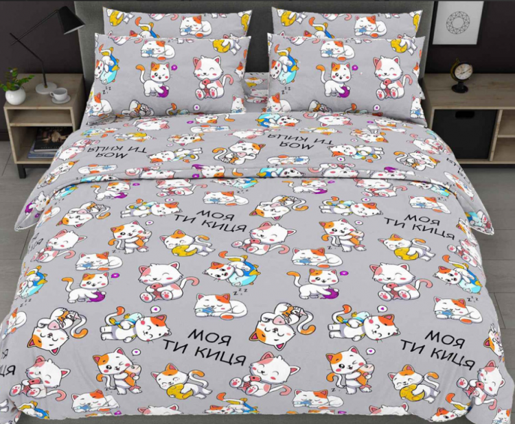 Комплект постельного белья бязь Моя Киця Grey