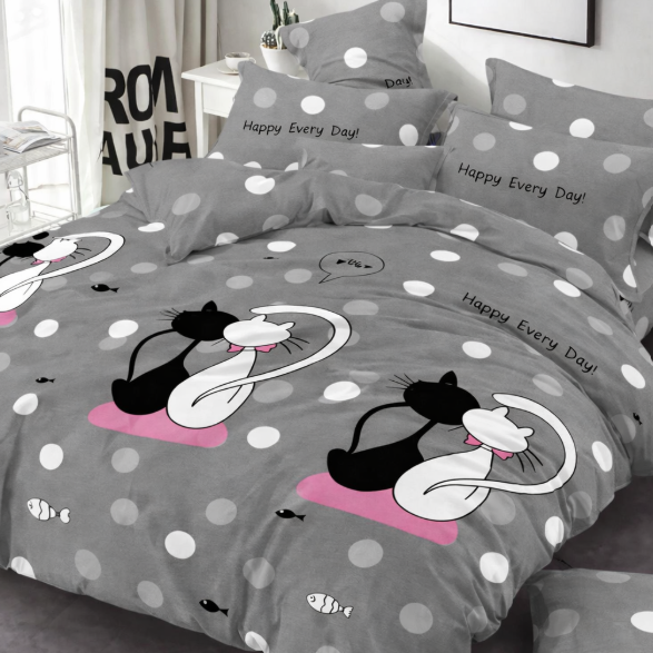 Комплект постельного белья бязь Парочка Grey
