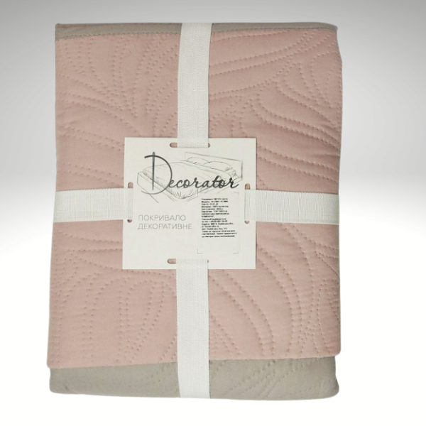 Покрывало стеганое двусторонее розово светло-серое2 Покрывало стеганое двусторонее розово светло-серое2