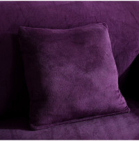 Замшевая декоративная однотонная наволочка фиолетовая