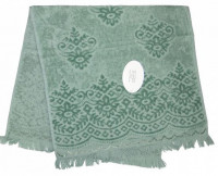Зеленое велюровое полотенце Parisa 510г/м2, хлопок